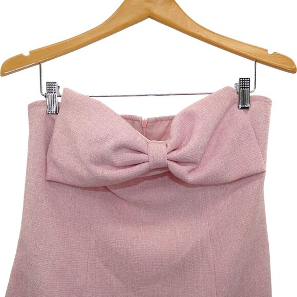 NWT Cider Pink Strapless Bow Mini Dress M Coquette Barbiecore Mean Girls - Picture 6 of 13